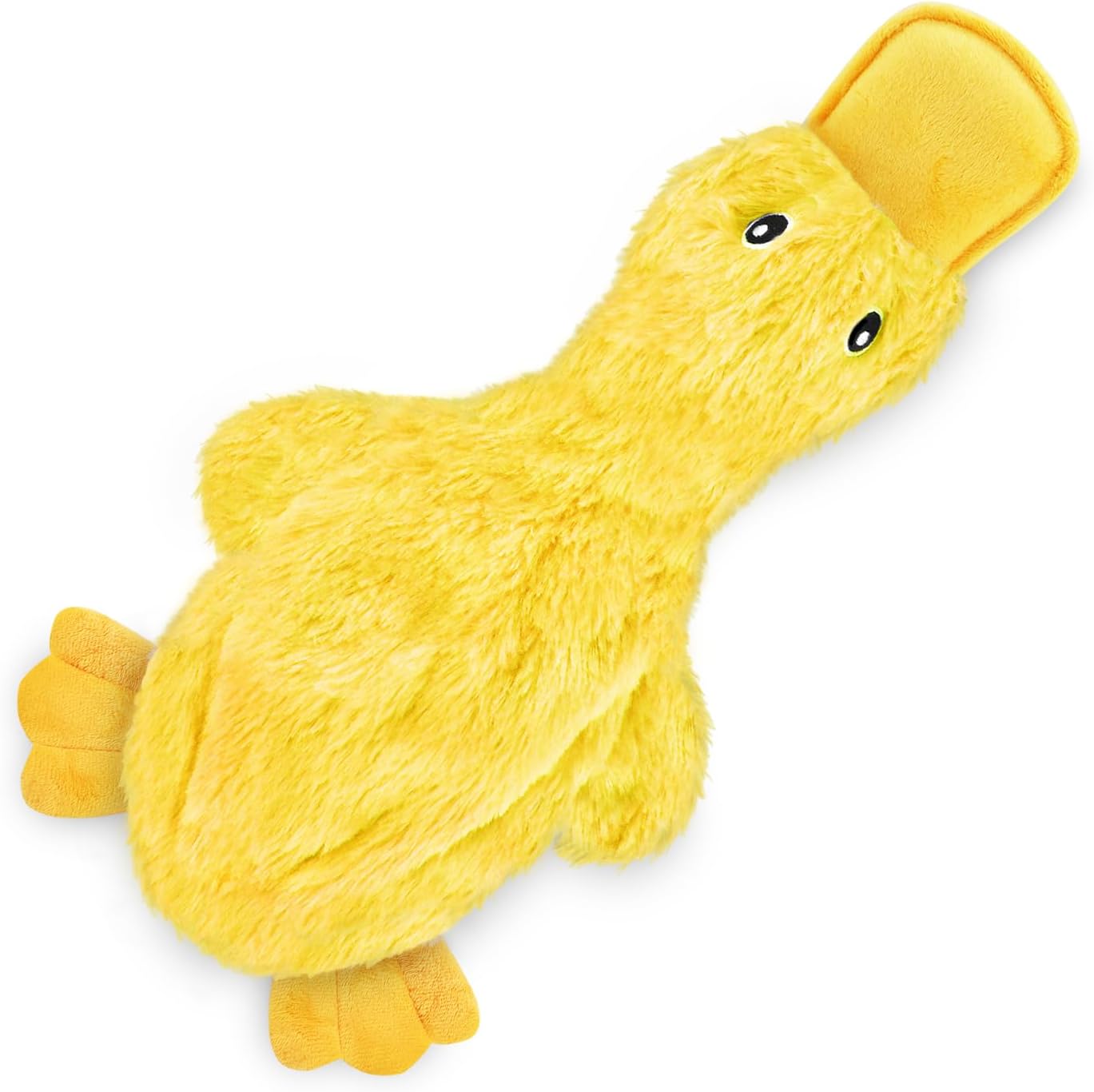 Furnexa Squeaky Crinkle Duck Dog Toy, Stuffing Free Plush Toy for Small, Medium and Large Dogs, Interactive Chew and Fetch Toy